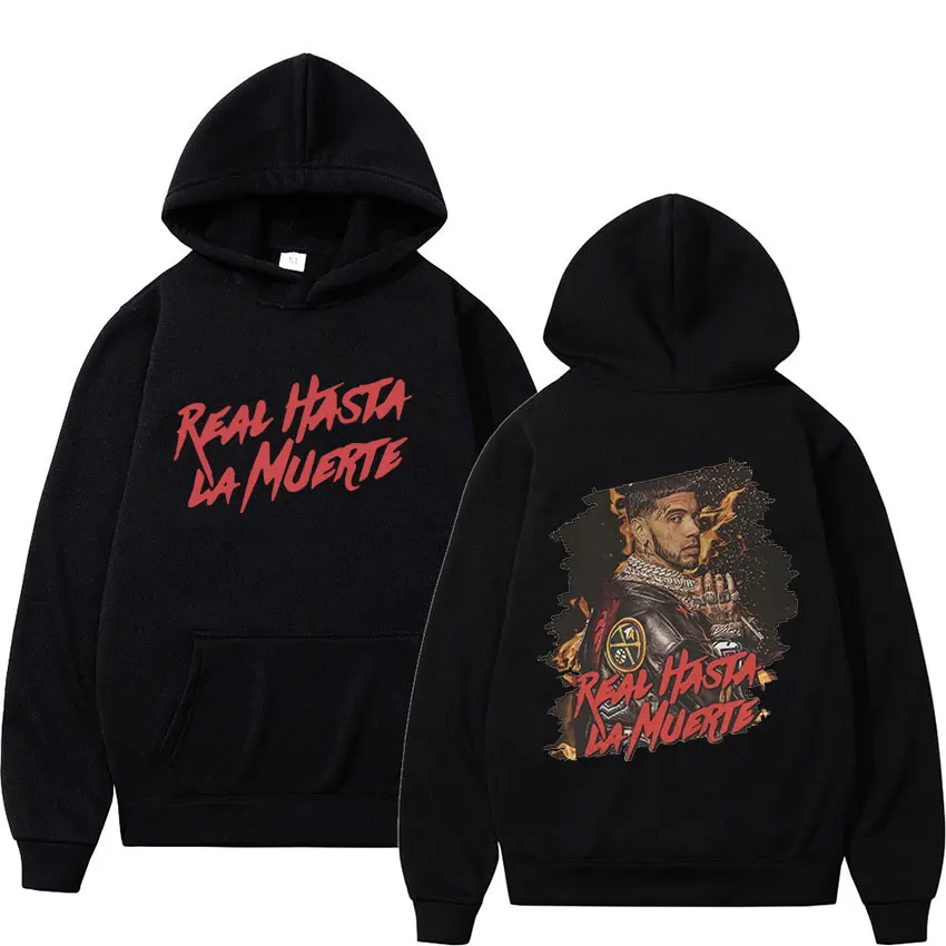 

Rapper Anuel AA 2023 New Hoodie Men's Hip Hop Vintage Gothic Sweatshirt Unisex Fashion Long Sleeve Oversized Hoodies Streetwear
