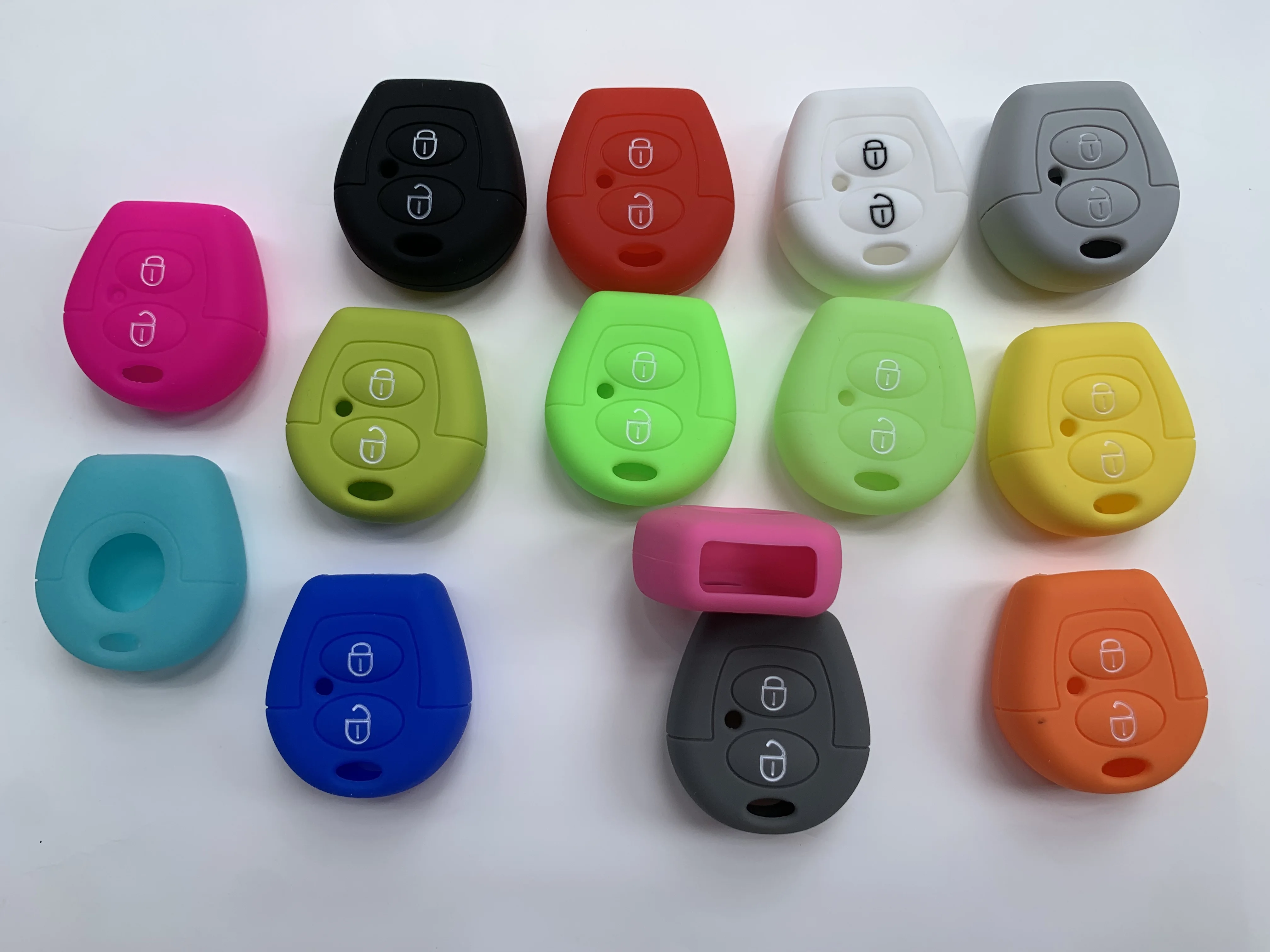 Key Case Cover Key Case Car Key Shell Silicone Key Case Cover For Seat Ibiza Leon Toledo Mii Altea Cordoba Arosa Alhambra Exeo FR Sharan 2 Button Remote Shell Car 1Pc