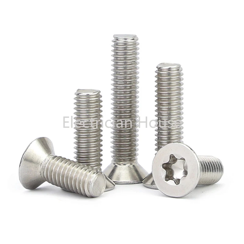 Torx Screw Bolt 10pcs/lot Six-Lobe Torx Flat Countersunk Head Screw Bolt M1.6 M2 M2.5 M3 M4 M5 M6 M8 304 A2-70 stainless steel GB2673
