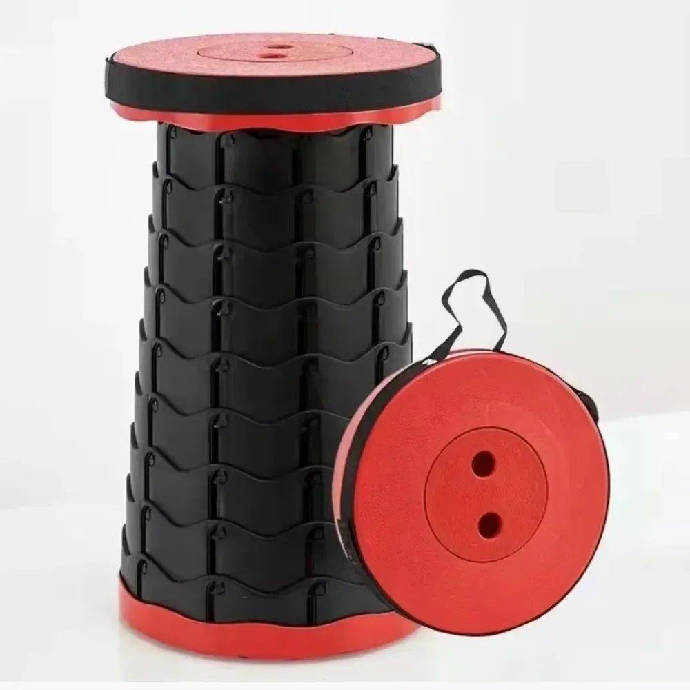 Adjustable Outdoor Travel Camping Folding Stool Plastic Fishing Stool Portable Storage Folding Telescopic Stool Storage Stool