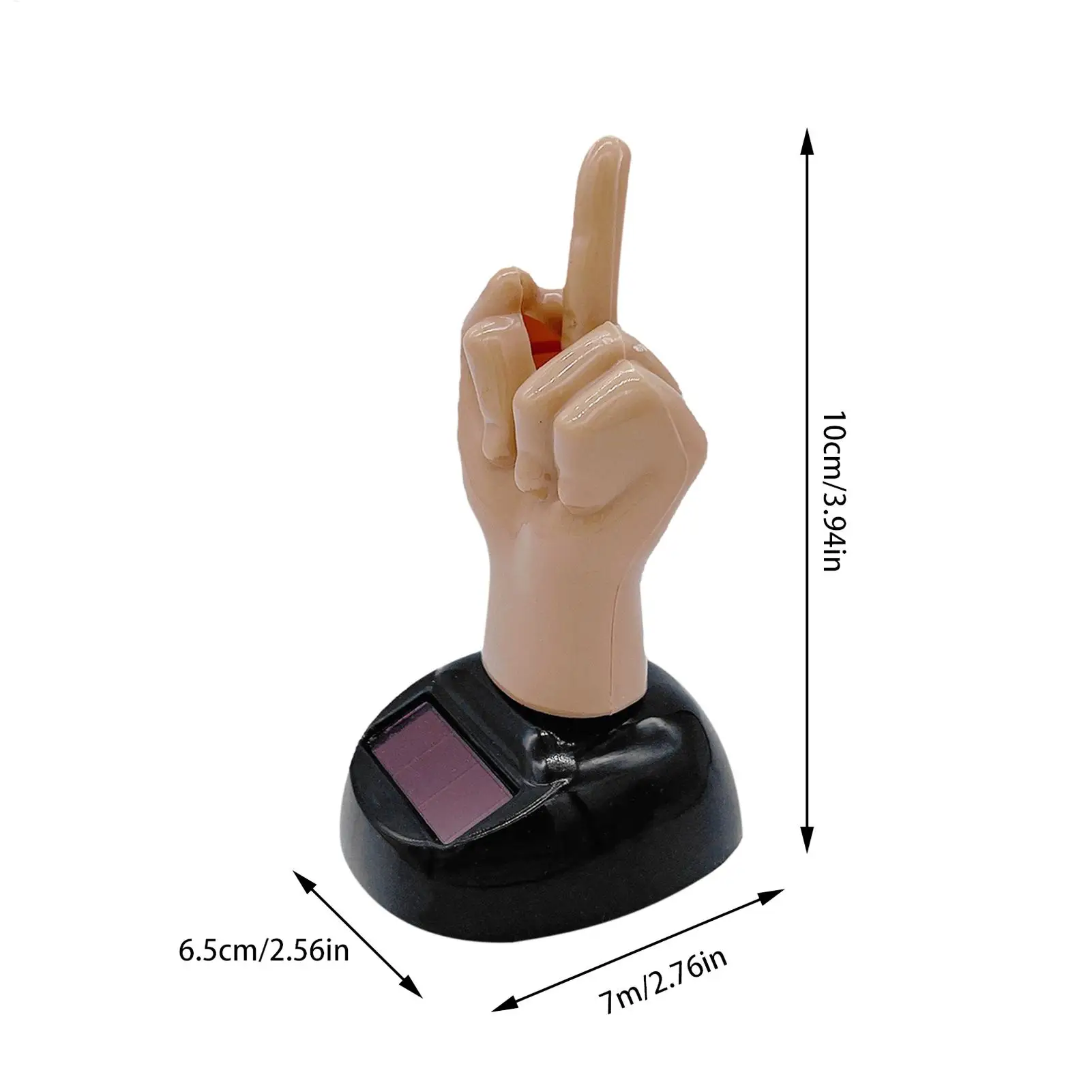1PC Car Solar Ornament Funny Dashboard Middle Finger Shape Ornament Creative Interior Car Doll Ornaments