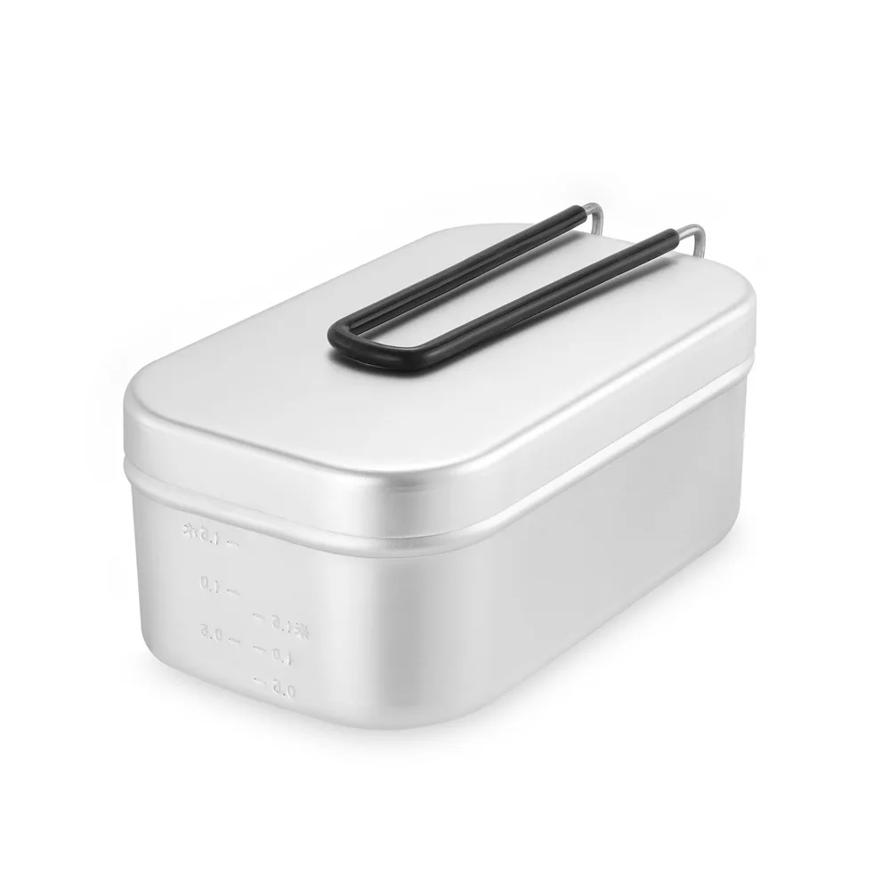800/1400ML Aluminum Lunch Boxes Travel Camping Tableware Mess Tin Outdoor Picnic Tourist Bowl Dishes Bento Camp Hiking Supplies