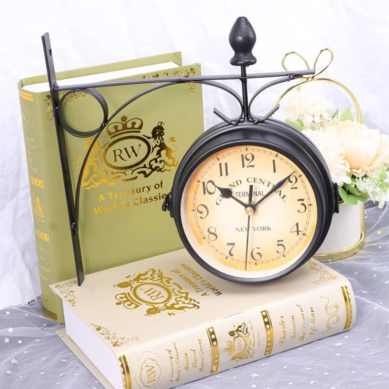 European Vintage Weatherproof Outdoor Large Wall Clock Pastoral Home Bedrooms Wall silent indoor Study walldecoration