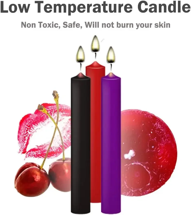 3pcs Low Temperature Sex Candles BDSM Low Heat Massage Candles Romantic Passion Play Wax for Lovers Couples Erotic SM Dols Toys