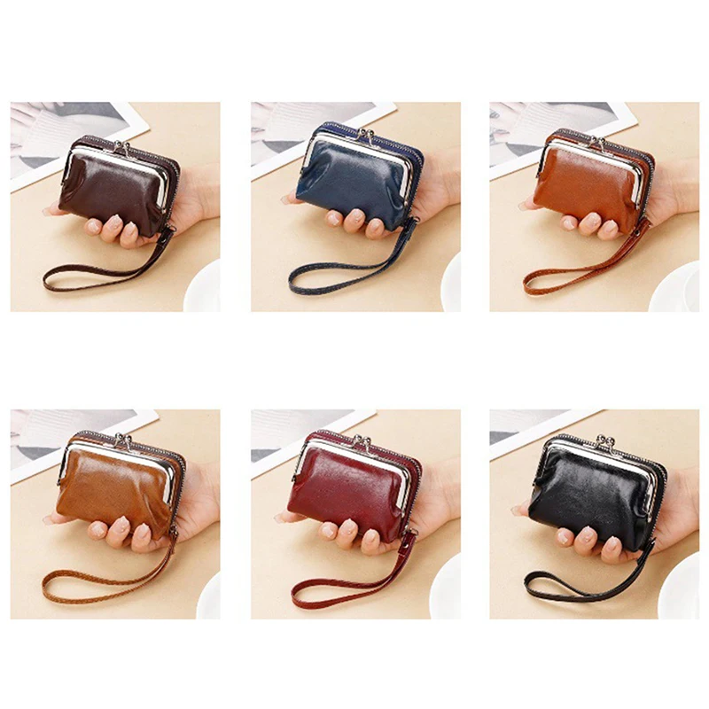 

Fashion Simple Women's Mini Wallet PU Leather Vintage Card Holder Purse For Women Clutch Bag Multiple Card Slots Coin Purse