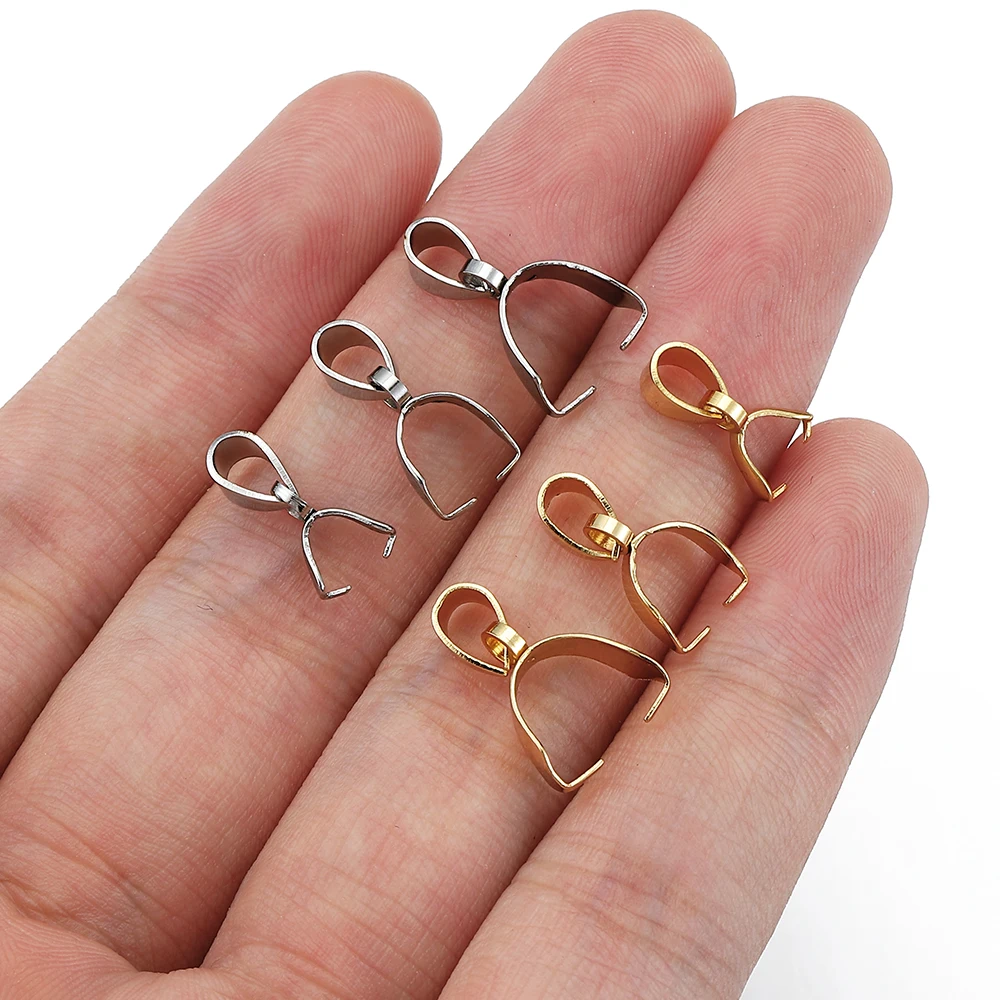 20pcs 스테인레스 스틸 매력 펜던트 클립 Clasps 목걸이 펜던트 커넥터에 대 한 핀치 보석 클립 DIY 쥬얼리 액세서리 만들기