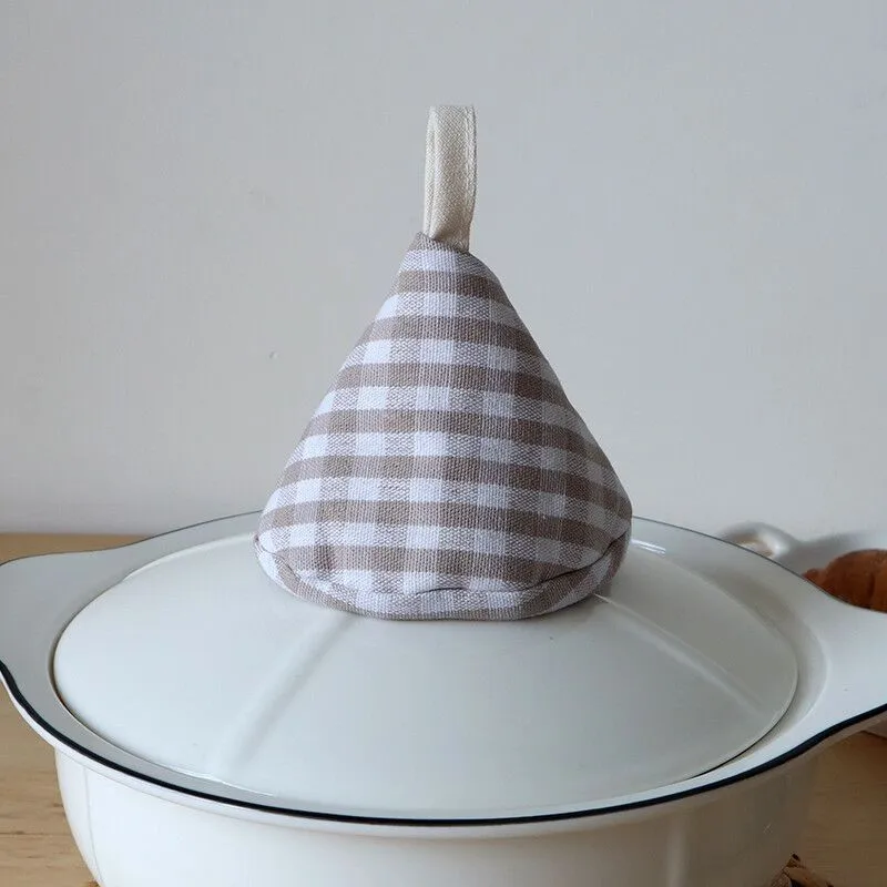 1Pc Cute Triangular Pot Cover Cap Cartoon Animal Printed Cotton Kitchen Insulation Clip Insulation Handle Glove Xmas Gift