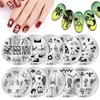 Nail Stamping Plates DIY Flower Lines Animal Designs Nail Art Template For DIY Nail Decor round Stamper Plat nail tool Stamp 1