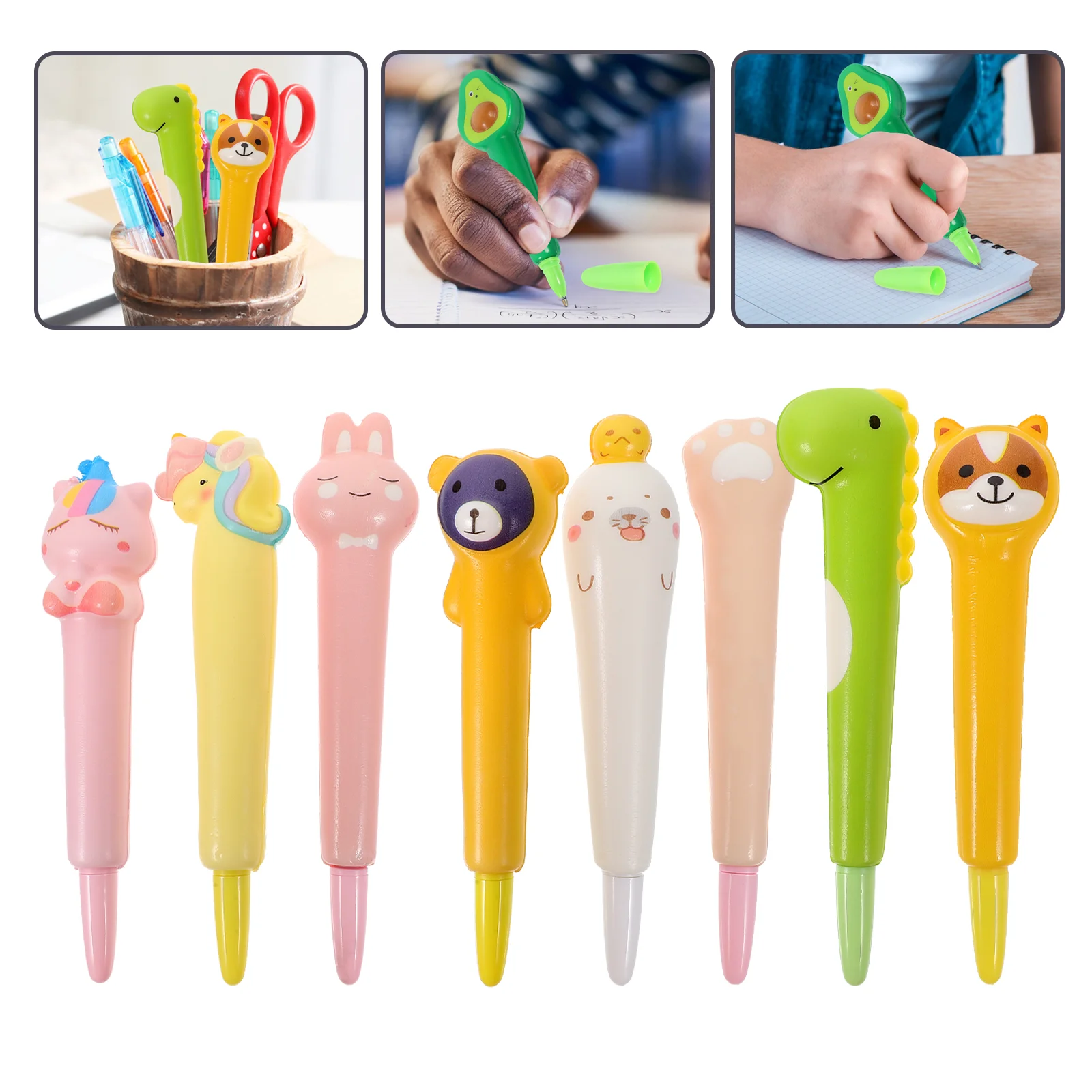 10 Pcs Slow Rebound Cartoon Decompression Pen Child Come Plastic Lovely Adorable Fun Penss stuffed toy goat puppet adorable hand farm animal finger puppets plush cartoon child