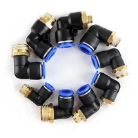 20/50/100PCS Pneumatic Air Connector PL 4mm 6 8 10 12mm Thread 1/8 1/4" 3/8" 1/2" Trachea Elbow Air Fittings Hose Quick Conector 4