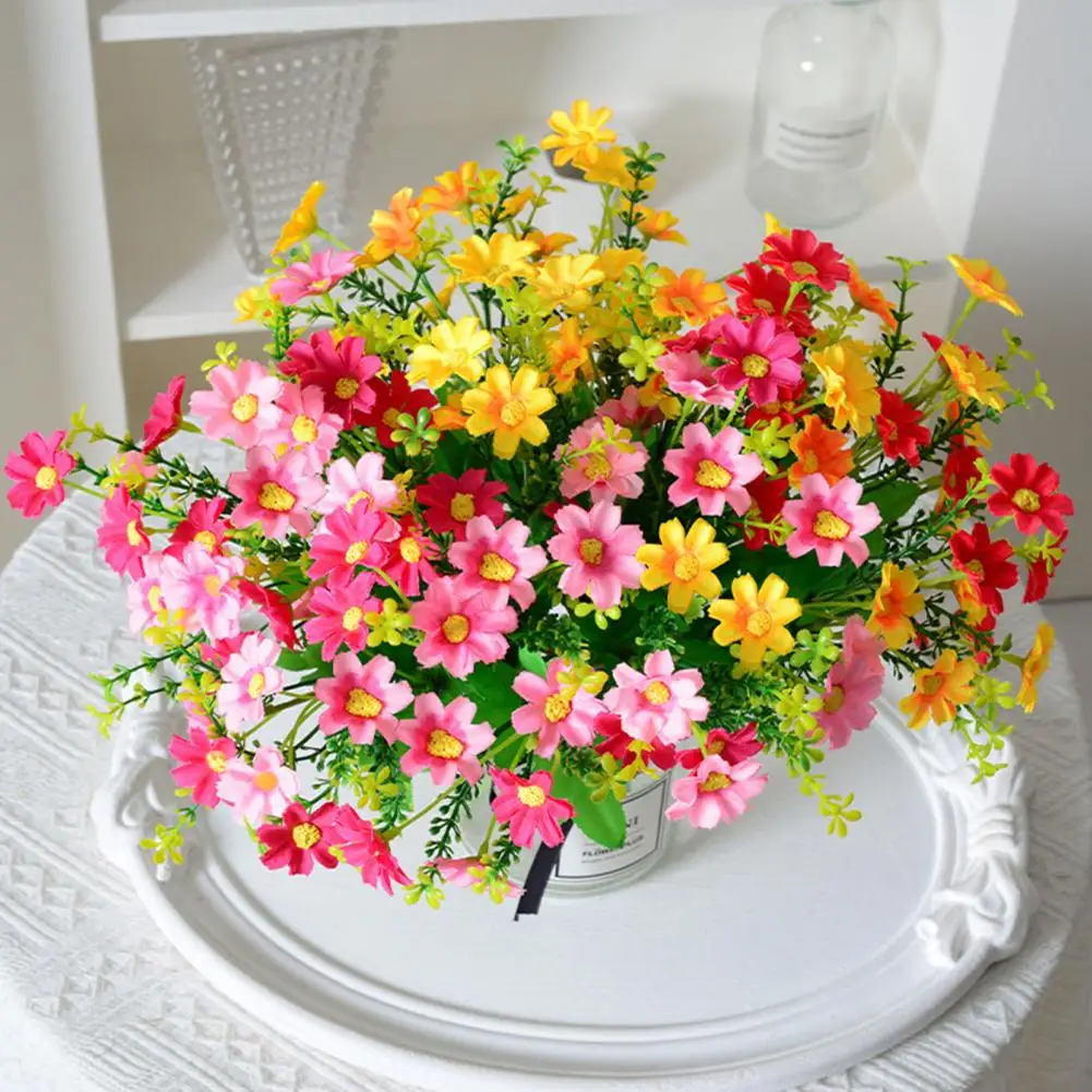 

Bright Colored Artificial Flower Artificial Flower Realistic Uv Resistant Artificial Mums Flowers 6 Bundles of Outdoor for Home