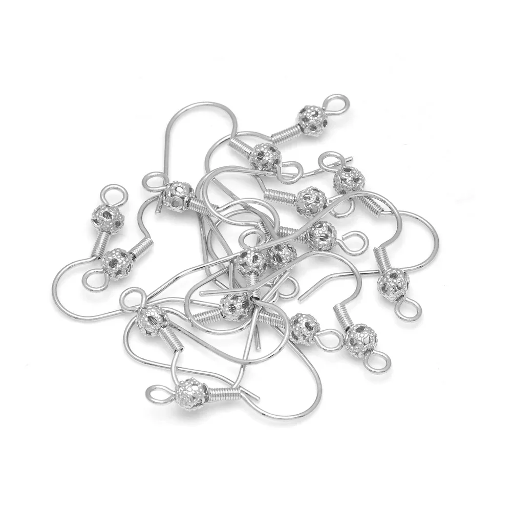 50Pcs Earring Hooks Jewelry Findings Hypoallergenic Fish Hook Ear