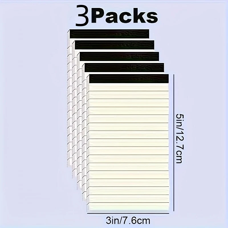 Set di 3 libri, con quaderno a griglia, quaderno da 3 x 5 pollici con quaderno a griglia, 30 pagine per libro, perfetto per scuole e uffici - immagine 3