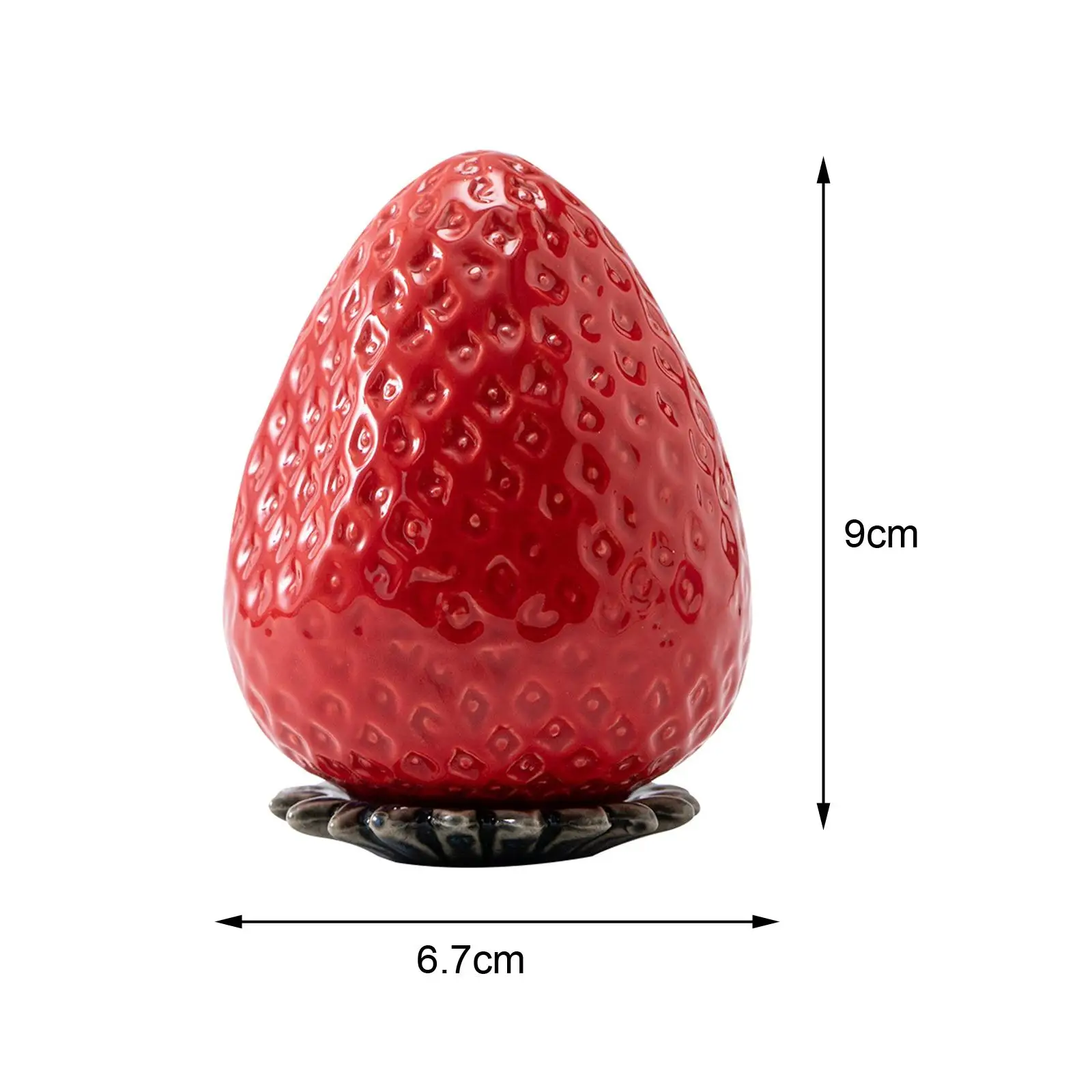 Strawberry Shape Tea Canister Ornament Multifunctional Home Decor Reusable Sealed Jar for Sugar Kitchen Home Cafe Coffee Bean