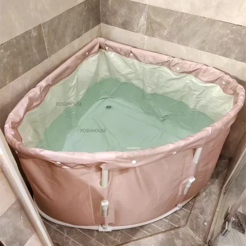 Creative Corner Folding Bathtub For Adult Bathroom Products Portable Bathtub Sit Bath Steaming Bath Tub Household Bucket