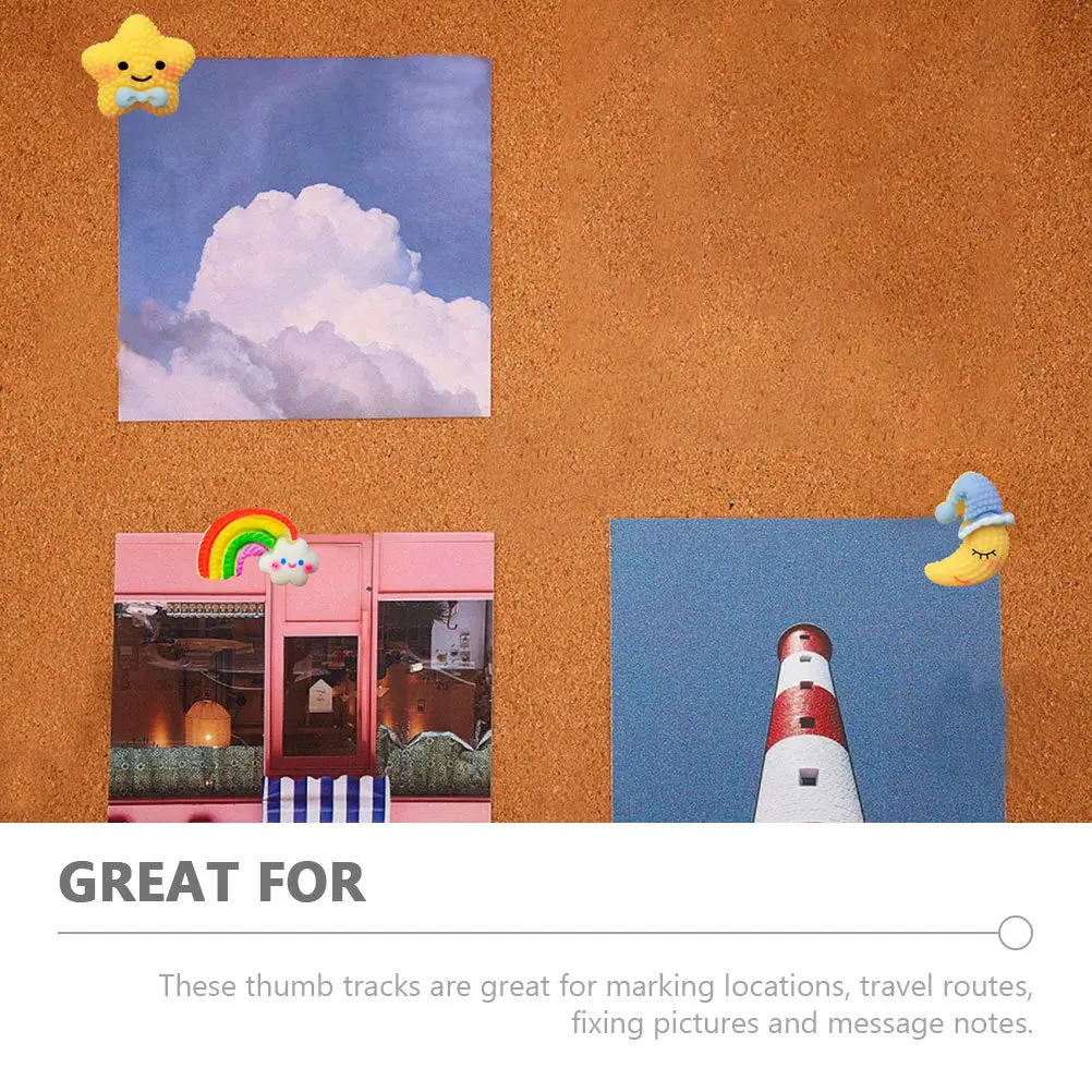 30개 벽걸이용 핀 장 헤더핀 금속 레진 독특한 모양 코르크보드 메모 여행 지도 달 모양 푸시핀