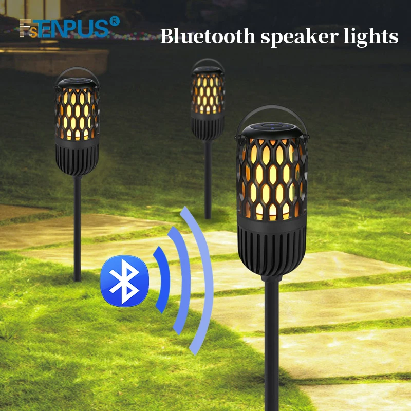 LEDWaterproofFlameAtmosphereLampWithTWSBluetoothSpeakerCamping