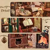 CUTEBEE DIY Book Nook Kit Miniature Dollhouse with Light Wooden Bookshelf Insert Retro Booknook Decor for Gifts Bookshop Series 6