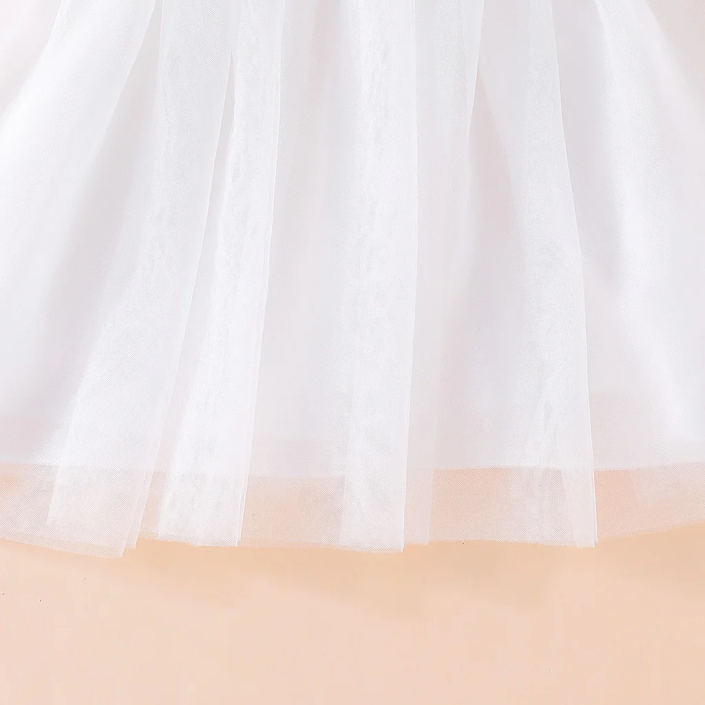 Robe de princesse en tulle pour enfants de 2 à 7 ans, tenue de princesse décontractée, avec ceinture florale et porte-jarretelles, à la mode, pour bébés filles