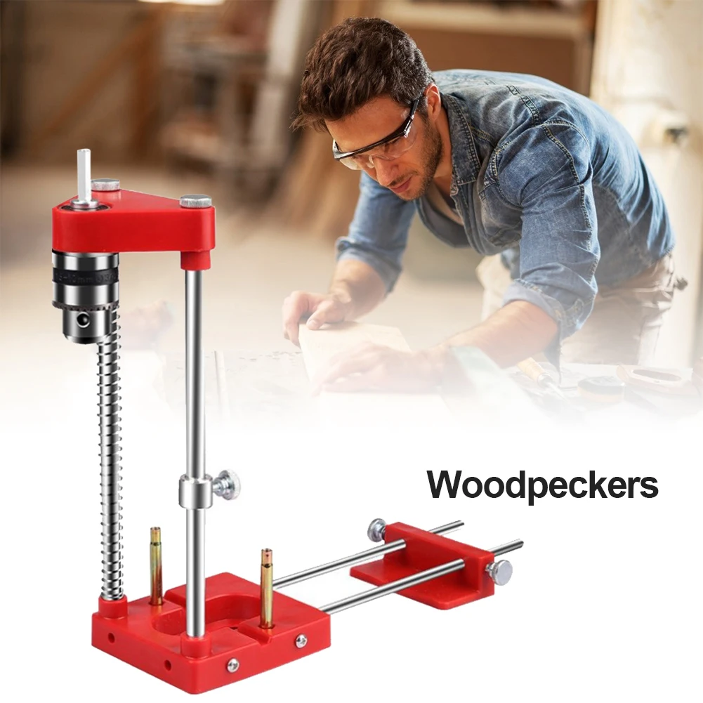 Aluminum Alloy Drill Locator Drill Guide Fixture Woodworking DIY Positioning Portable Wood Dowel Punch Drilling Locator Tool