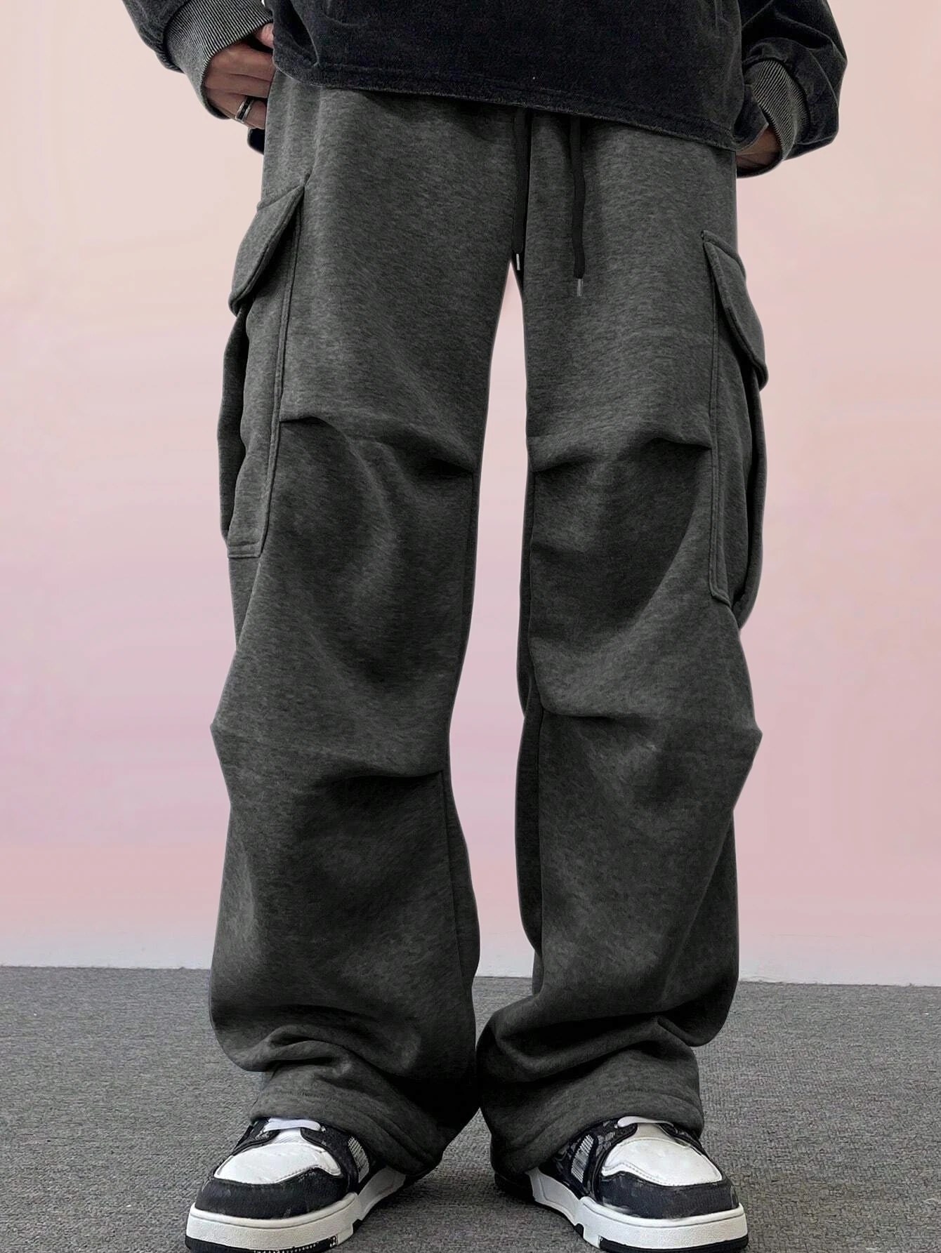 سراويل للأولاد، أفرول، بنطلونات شتوية مخملية متعددة الجيوب، سراويل رياضية للراحة في المنزل، نمط سميك، بسيط ومقاس كبير. 7-14