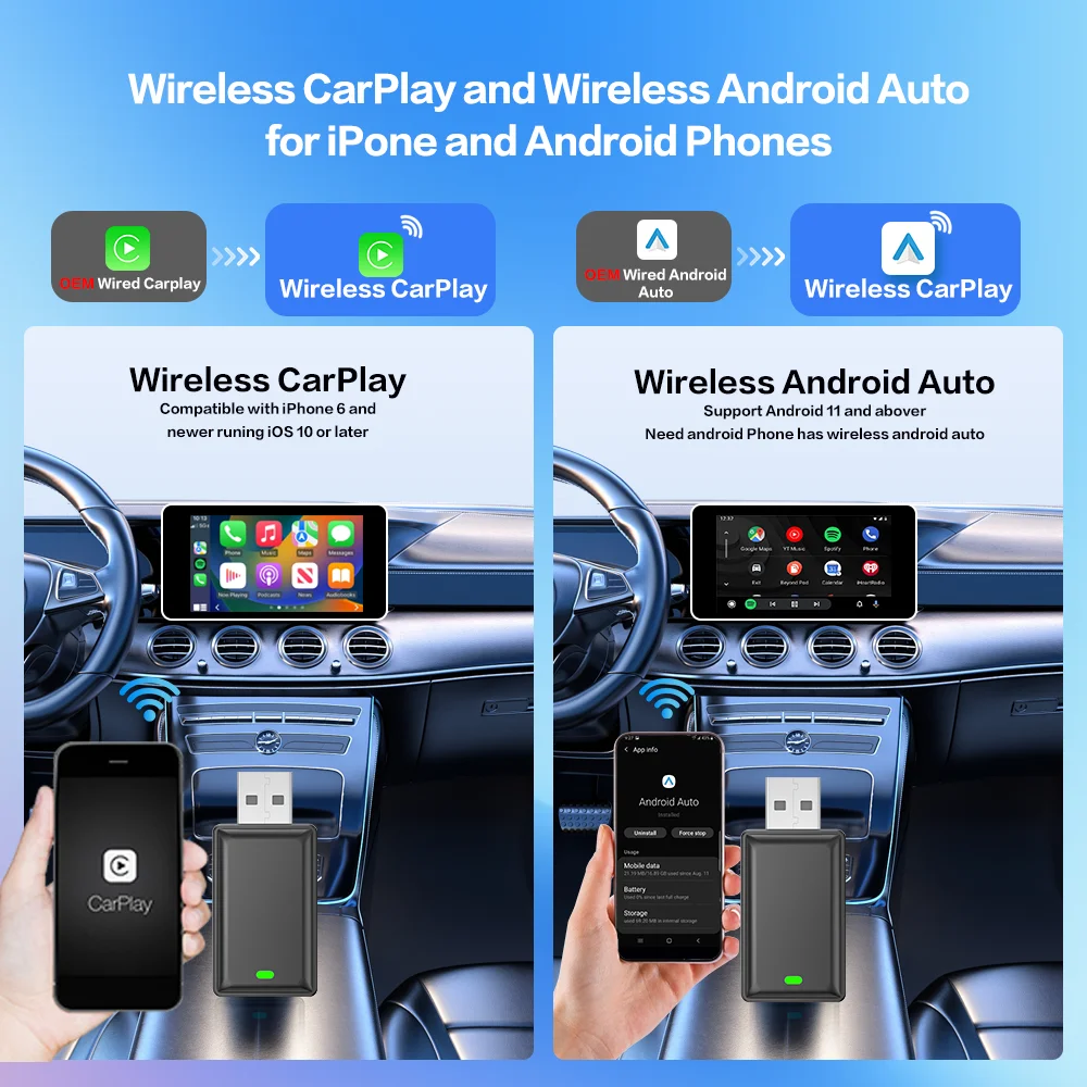Car Play Inalámbrico Android Y Apple Adaptador Inalu00e1mbrico