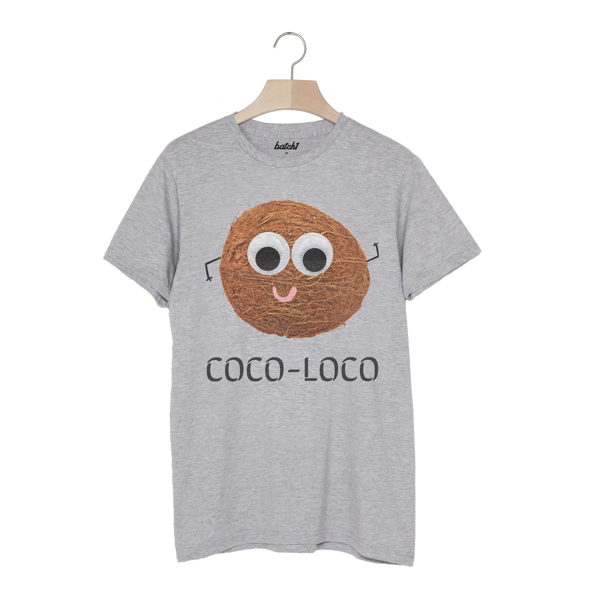 Coco Loco Coconut Photo Print Summer Slogan T Shirt Maniche Lunghe O Corte
