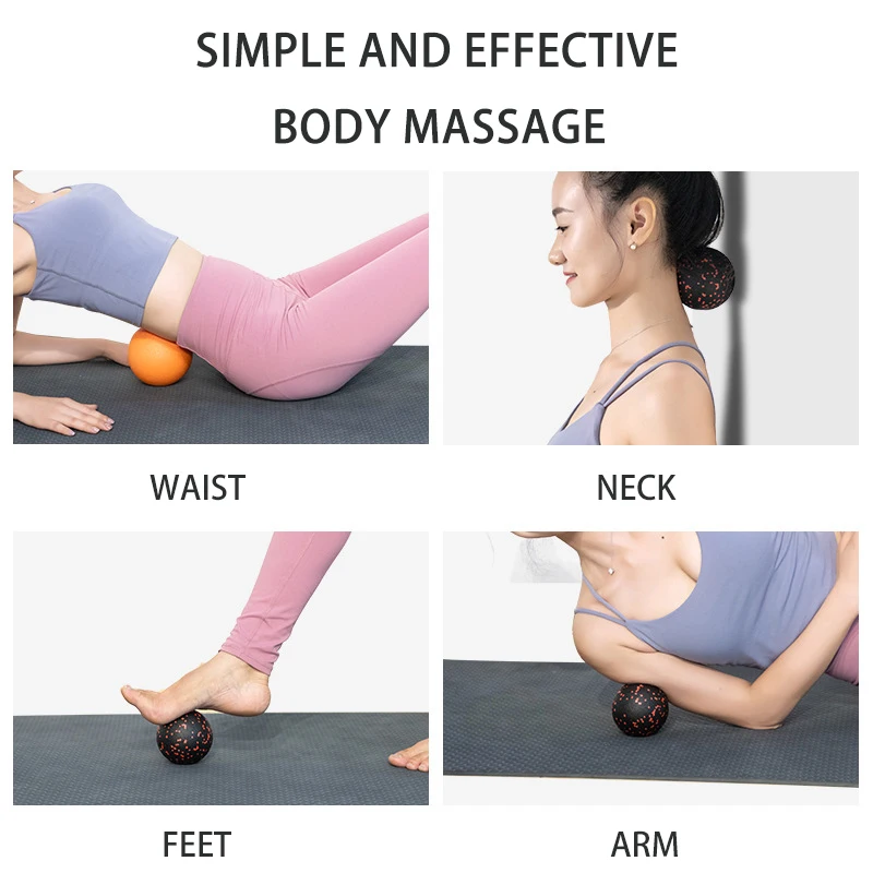 Massage Ball Round Massage Ball Double Lacrosse Self Massage Roller Deep Tissue Tool Acupoint for Physical Therapy Myofascial Release