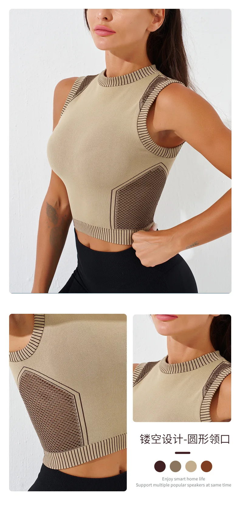 Shockproof Sports Crop Top Women Fitness Yoga Tank Tops Female Gym Vest Running Pilates Underwear Workout Bralette Active Wear