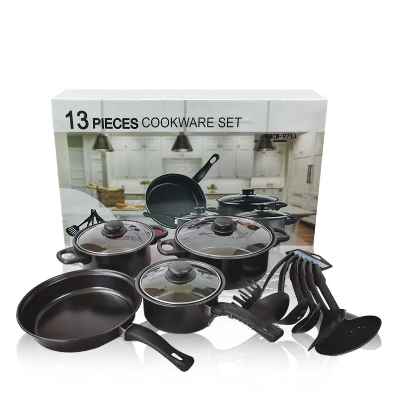 

High Quality Cast iron Fry Pan Milk Pan Stew Pan Soup Pot Nonstick Cookware Set Household Kitchen Supplies