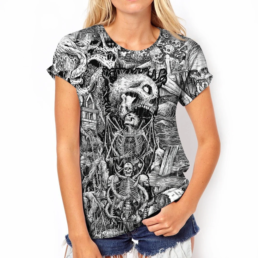 Pour être à La Mode 4 Lettres T Shirt à manches courtes et col rond pour femme, haut à la mode, graphique  d'horreur 3d, pull over, vêtements surdimensionnés, 6xl, été | AliExpress