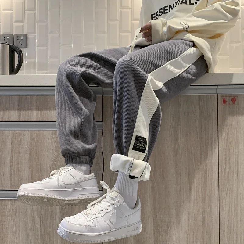 Sping Corduroy New Autumn Sweatpants Men Baggy Classical Joggers Fashion Streetwear Loose Casual Harem Pants