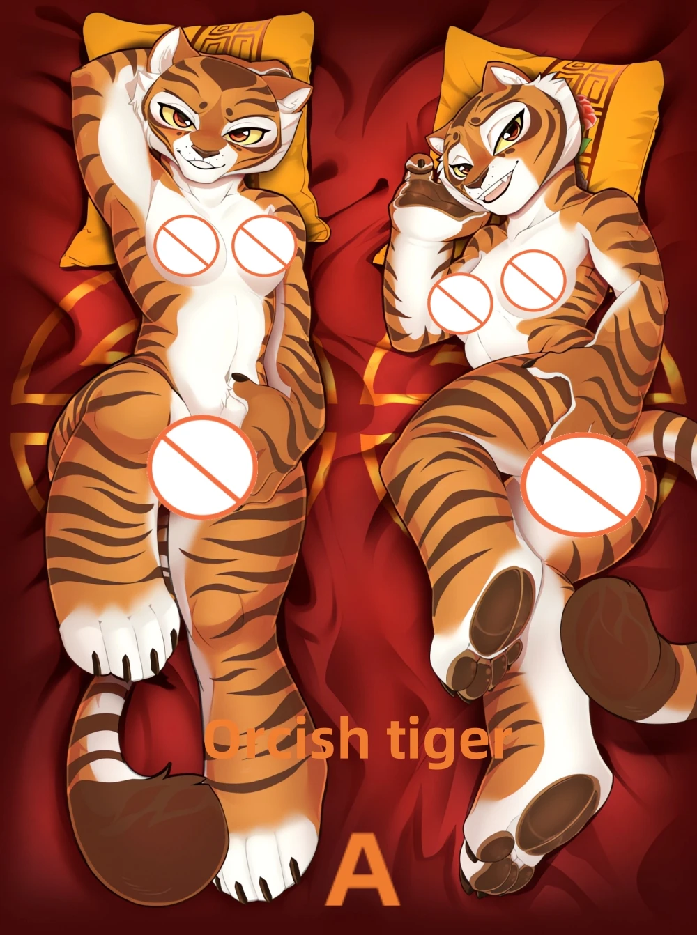 

Dakimakura Anime Pillow Case Orcish tiger Double-sided Print Of Life-size Body Pillowcase Gifts Can be Customized