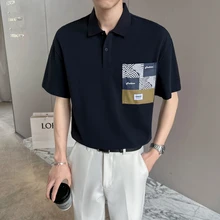 

2022 Patch Pockets Polo Shirts Men Loose Short Sleeve Business Social Polos Casual Hip Hop Streetwear Oversized Lapel Tee Tops