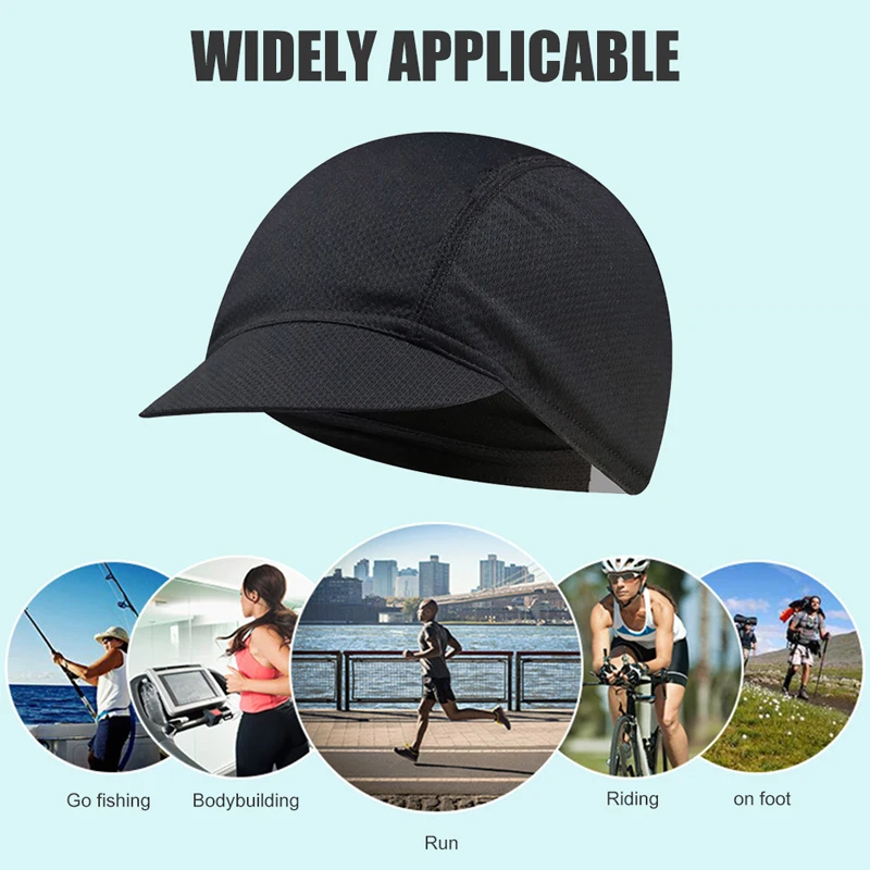 Homem ao ar livre de secagem rápida bicicleta equitação boné malha tecidos respirável cor sólida ciclismo chapéu feminino portátil dustproof sports hat