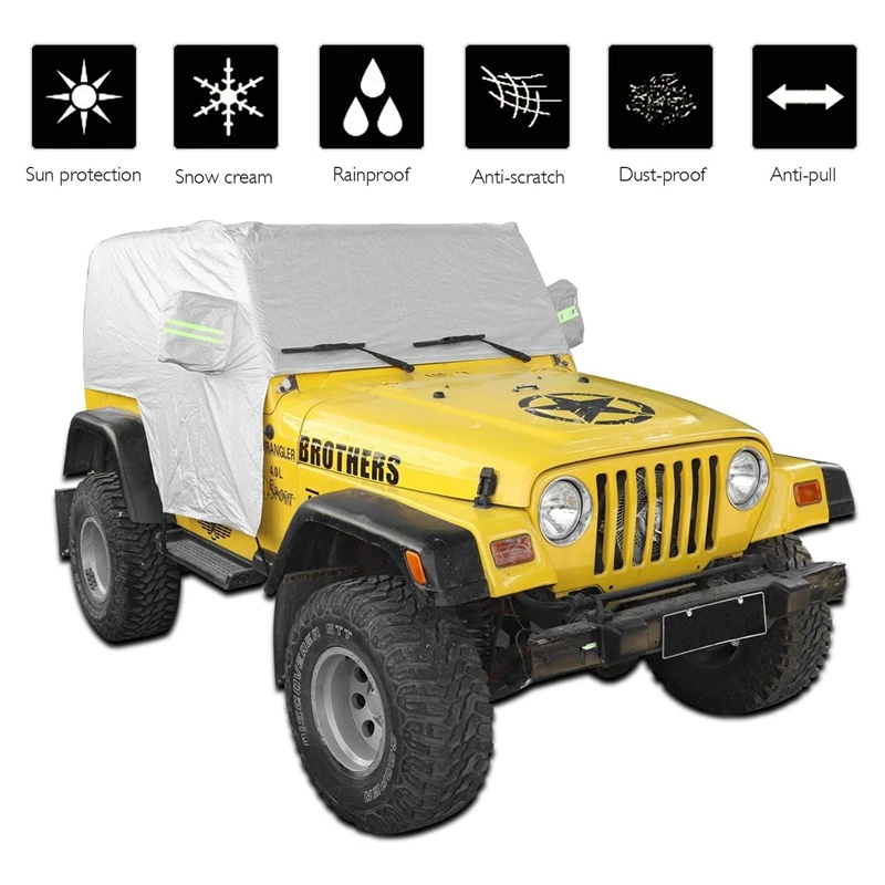 

SunShield Cover, For Jeep Wrangler TJ 1997-2006 Snow Rain Cover Weatherproof Car Cover Body Dustproof UV Protector