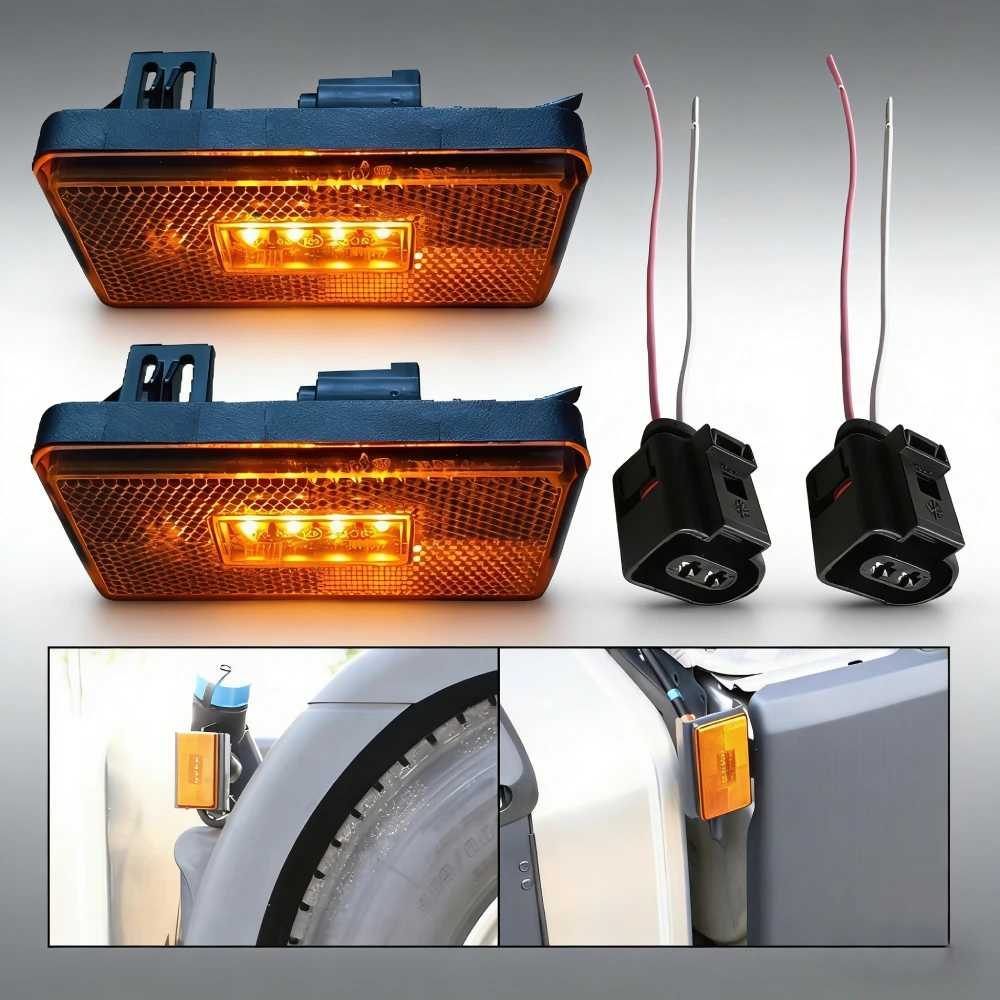 2Pcs 24V 4 LEDs Side Marker LED Lights For Scania New P G R S Series Truck Clearance Light With 2Pin Connector Spare Parts