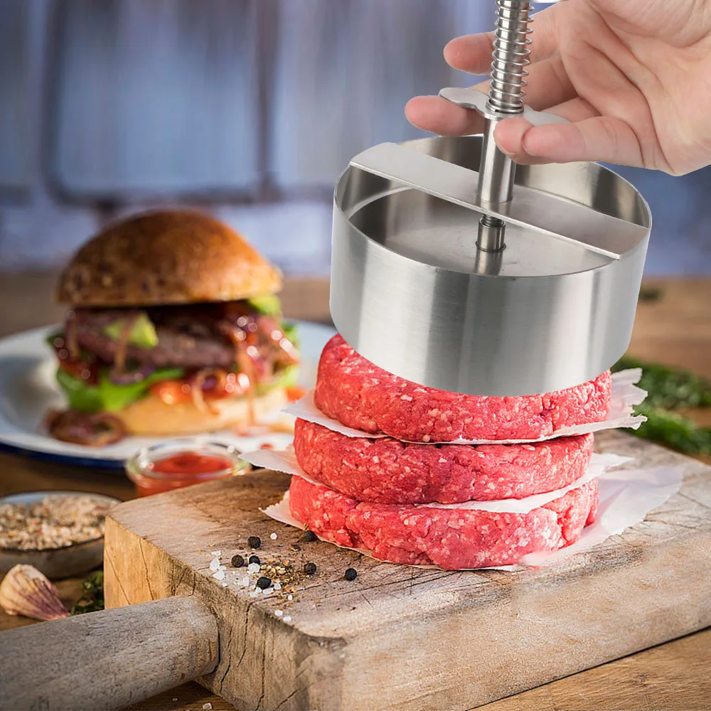 304 Stainless Steel for Grill Griddle Meat Hamburger Press Pork Beef Manual Mold Kitchen Tools Burger Patty Maker