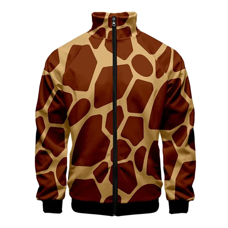 thumbnail image 1 of Chaqueta de cuello alto con estampado 3D de piel de serpiente de moda para hombre, abrigo de manga larga para ocio callejero, chaquetas de gran tamaño con cremallera, ropa de abrigo para hombre, 1 of 5