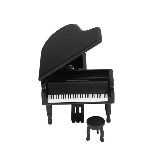 Zongora Alakú Zeneszámú Fa Szimulációs Zenei Doboz Dísz Karácsony Születésnapja Valentin -Napi Ajándékblack - Image 4