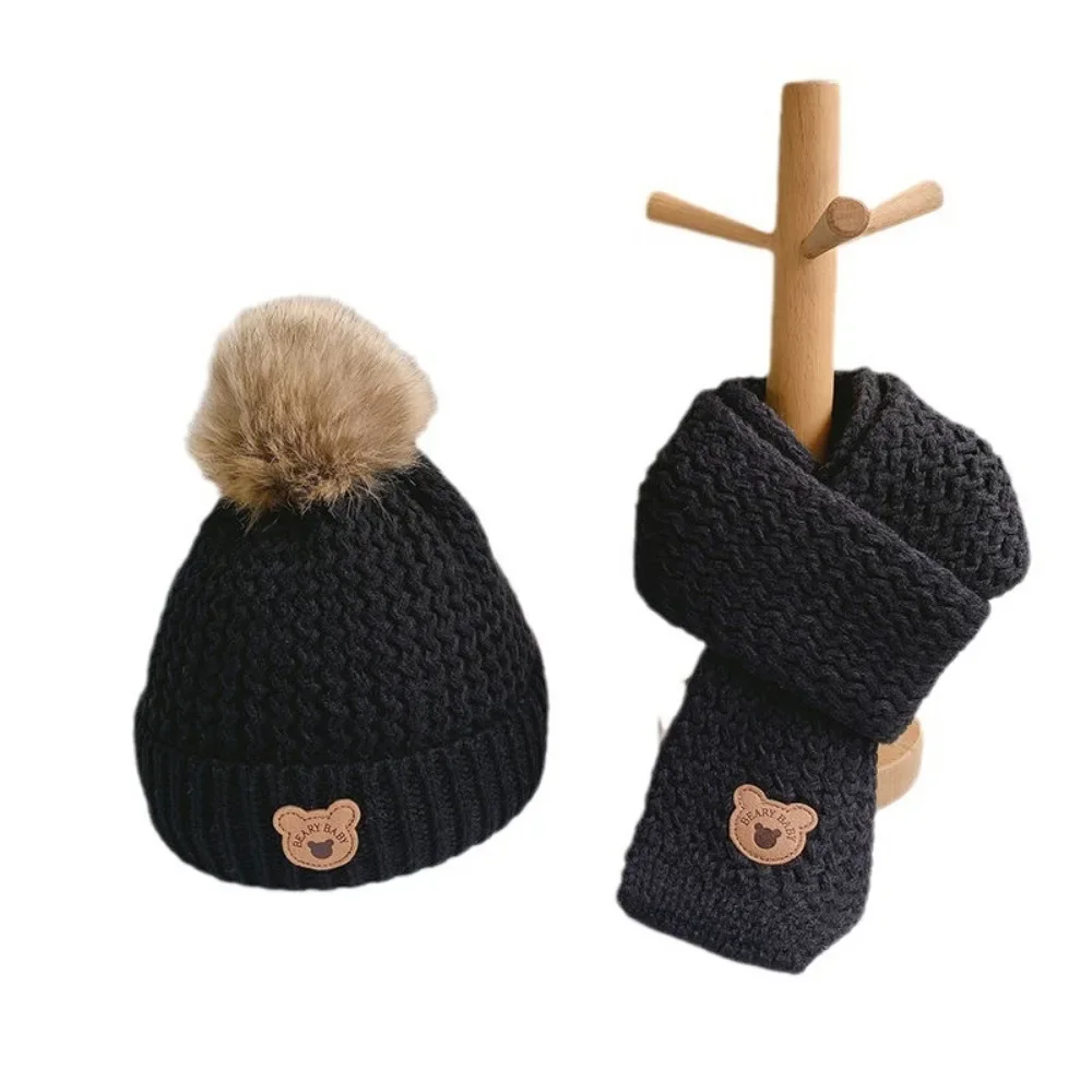 Winter Children's Hat Baby Woolen Hat Scarf Set Winter Knitted Comfortable Warm for Boys and Girls