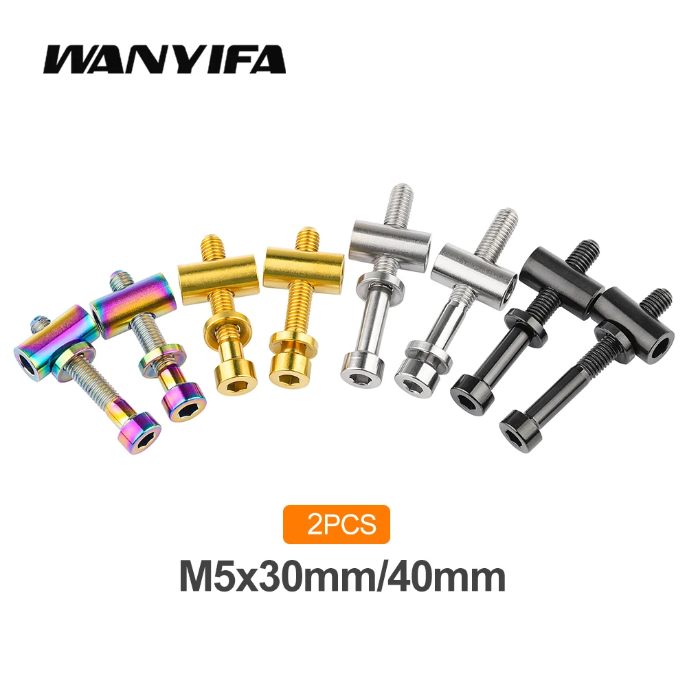 

Wanyifa 2PCS Titanium Bicycle Seatpost Bolts M5x30/40mm for MTB Road Bike Seatpost Saddle Fixed