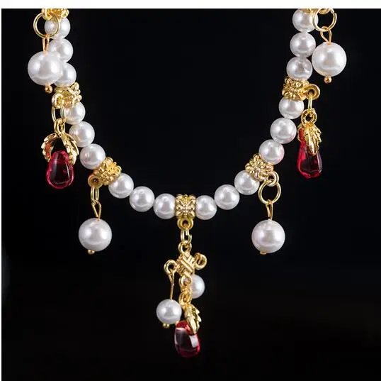 

Hand made antique shell pearl necklace, classical Yingluo, ancient costume, Han suit, super immortal accessories
