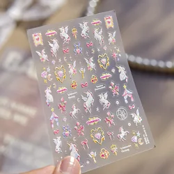 Cat Paw 5D Embossed Pink Jelly Nail Art Stickers - Cute Cartoon Self - Adhesive Decals (1pcs)