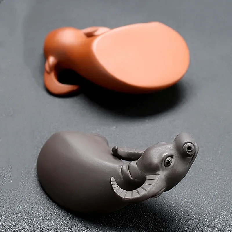 Clay Tea Pet Ornaments Lying Cow Statue