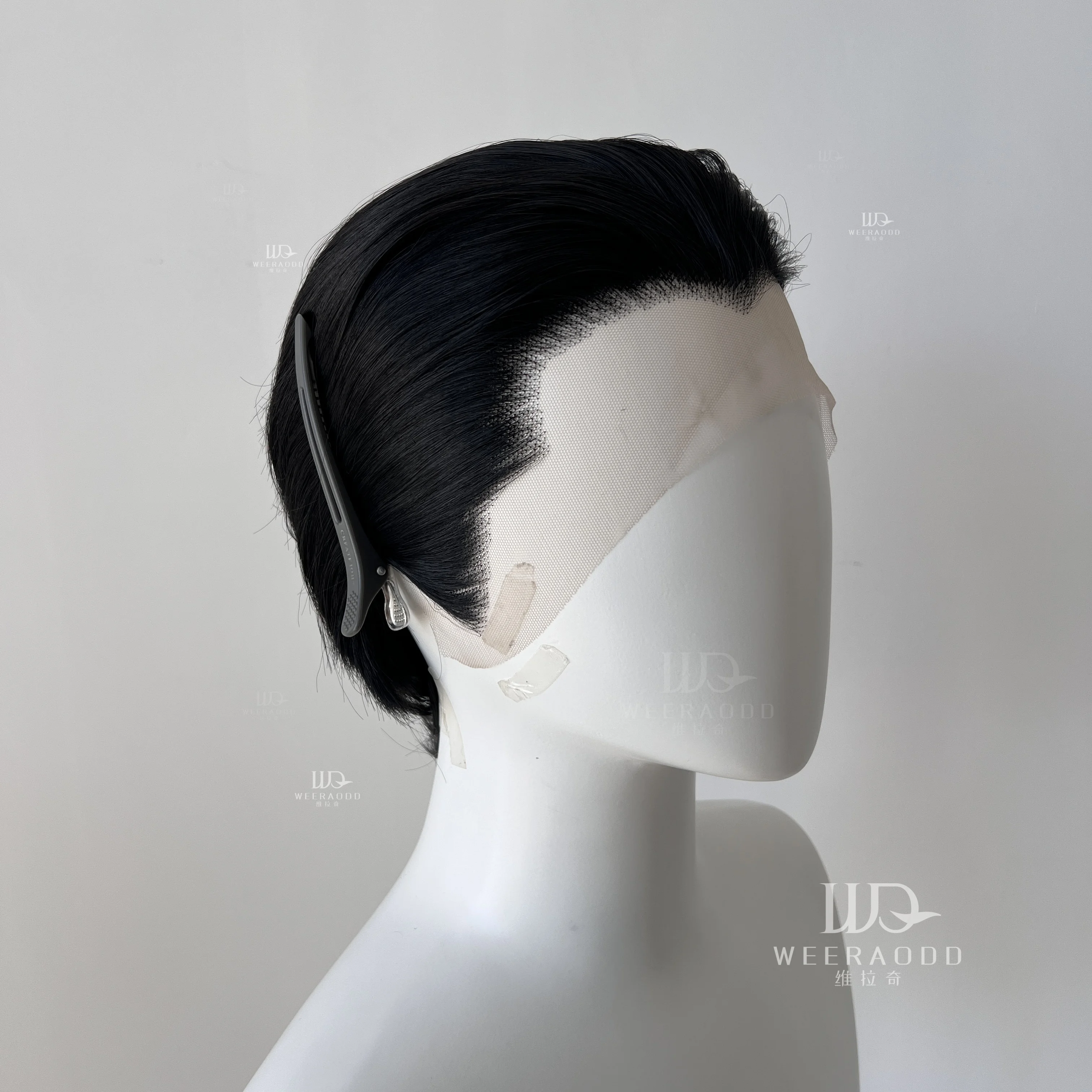 Black Short Hair Wig for Man with A Slicked-back Hairstyle Cosplay 13*4 HD Synthetic Lace Front Wig Short Wigs Frontal Peluca