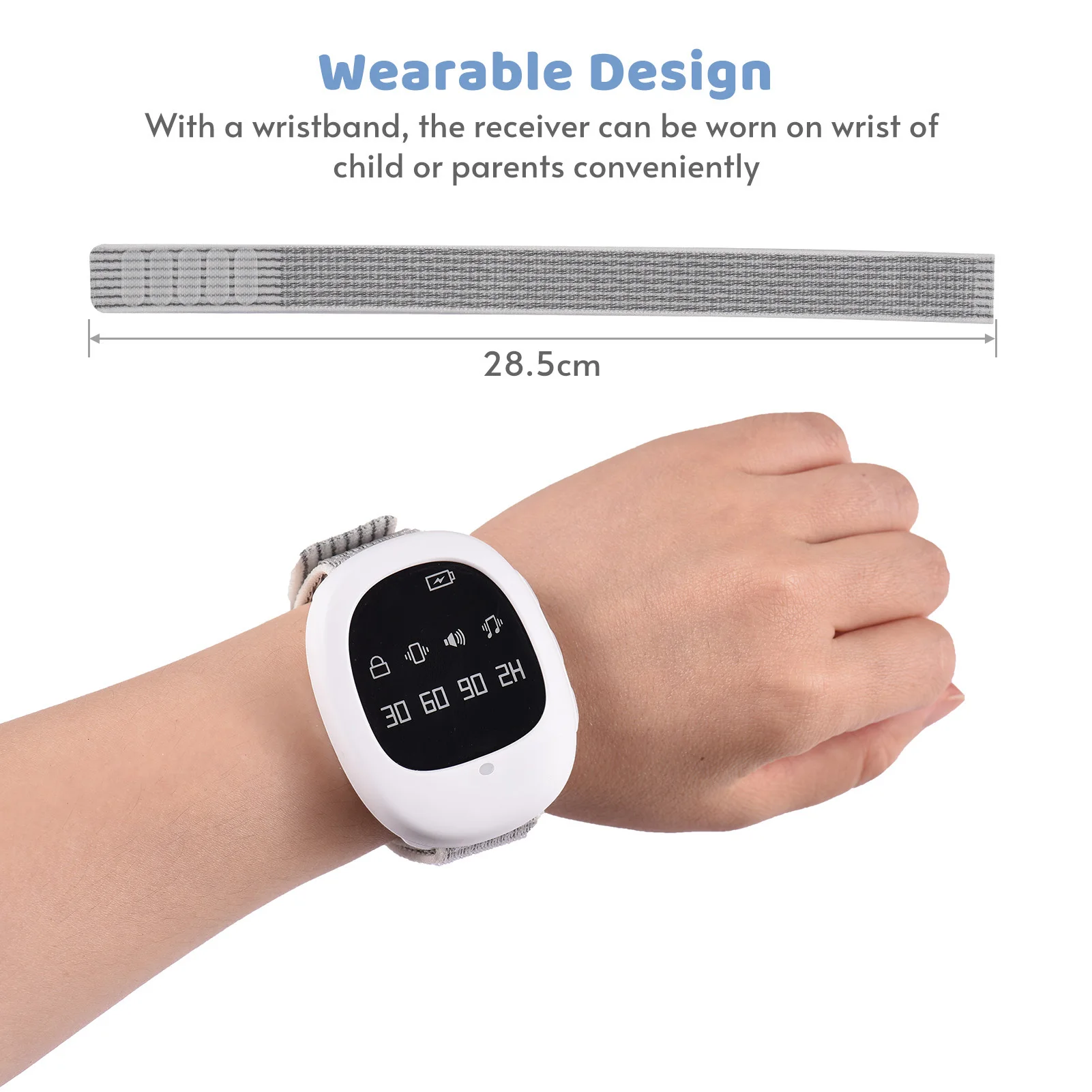 Wireless Bedwetting Alarm Potty Training Watch for Kids Elder Care 40M Effective Vibration/ Sound/ Vibration +Sound Reminding