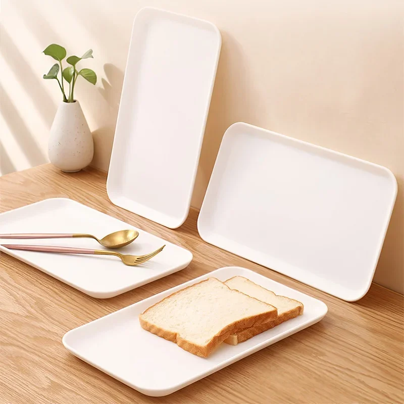 29*17 White Plastic Tray Nordic Simple Multi-function Rectangular Storage Tray Home Kitchen Bathroom Supplies Fruit Dessert storage tray kitchen tray