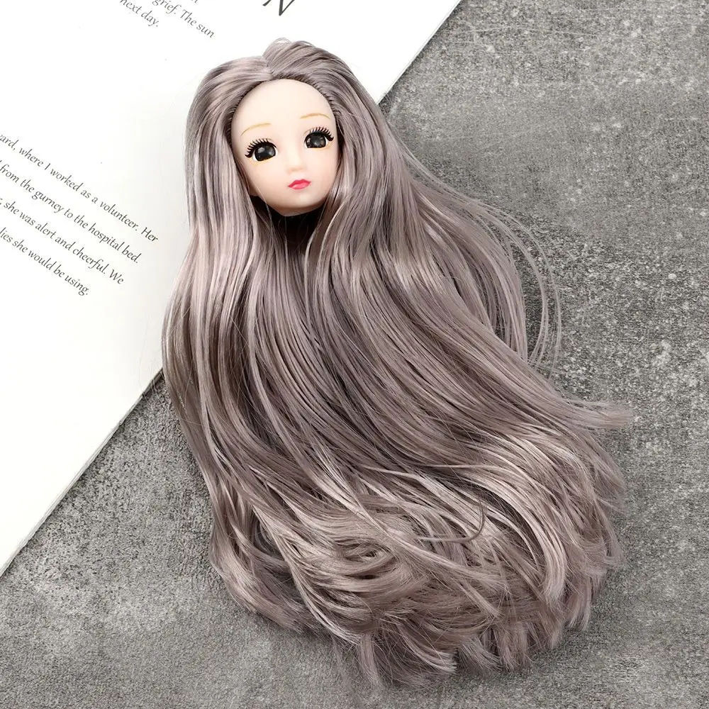 DIY Doll Head Wear 1/6 BJD Doll Head With Gold Brown Black Long Hair For 30cm Doll Joint 3D Eyes Europe Ancient Doll