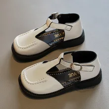 

Korean Style Glossy Simple Shallow Princess Shoes 2022 Spring New Non-slip Soft Kids Fashion Solid Black Children School Sandals